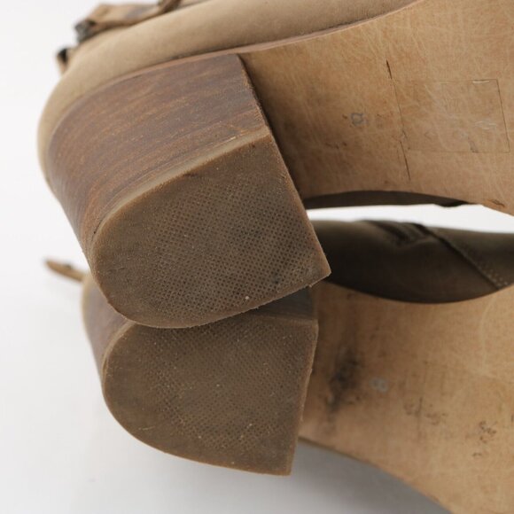 Blondo Women Nivada Boot Size 8 Waterproof Taupe Tan Leather Block Heel Side Zip - Picture 10 of 13